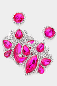 Marquise Teardrop Earrings in Fuchsia