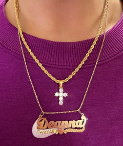 Micro Cross Rope Chain Necklace