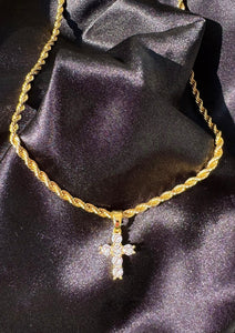 Micro Cross Rope Chain Necklace