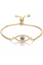 Load image into Gallery viewer, Evil Eye Pull Tie Bracelet
