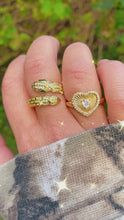 Load and play video in Gallery viewer, 14k Sunburst Heart Ring
