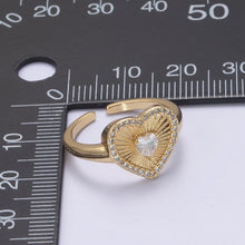 Load image into Gallery viewer, 14k Sunburst Heart Ring
