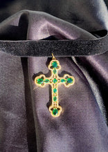 Load image into Gallery viewer, Velvet Ornate Cross Choker
