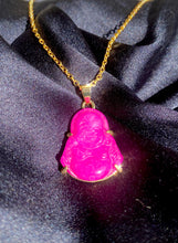 Load image into Gallery viewer, Magenta Baby Buddha Necklace
